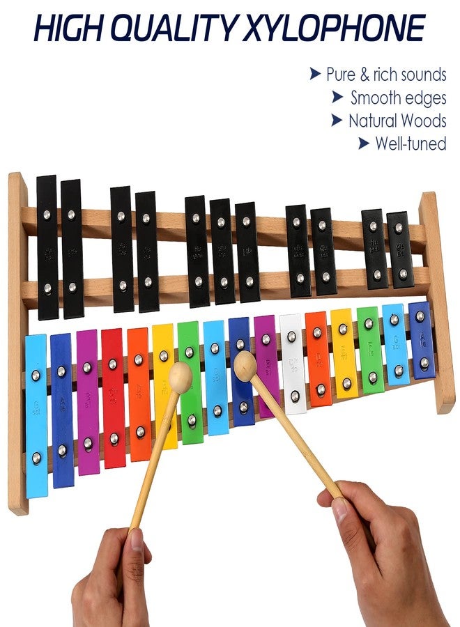 MINIARTIS Glockenspiel Xylophone | Full Size Glockenspiel Xylophone 27 Note Colorful Metal Keys for Adults & Kids | Percussion Musical Instrument Includes 2 Wooden Beaters, Songbook and Carry Case - Image 5
